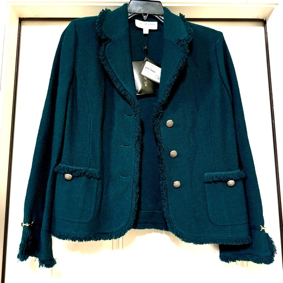 Blazer Femme St. John Collection – Taille XL – Gris – Neuve Avec étiquette